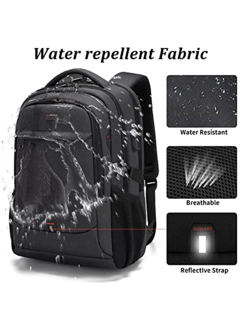 17 Inch Laptop Backpack USB Charging Travel Carry On Water Resistant Bookbag